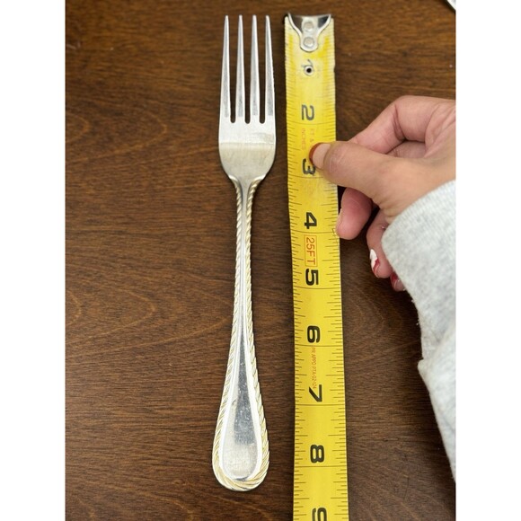 Oneida Belmont Lyons Stainless Nickel 18/10 Rope Edge Silverware Set Of 6 Forks - Picture 12 of 16